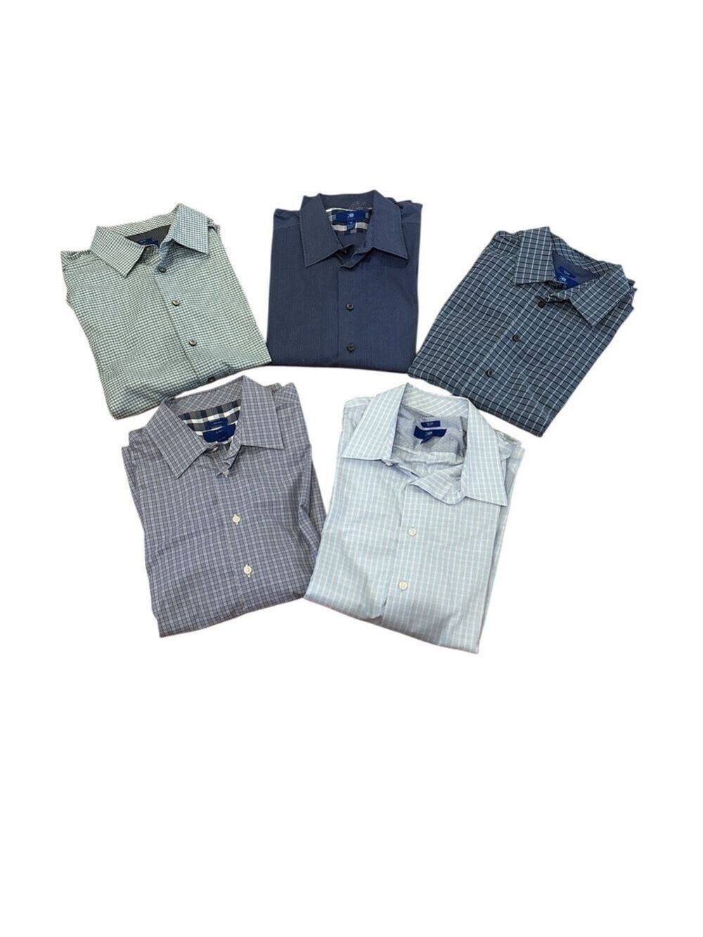5 EGARA CASUAL COTTON BLEND LONG SLEEVE SHIRTS BUSINESS CASUAL COMFORT SZ XL